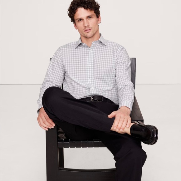 Banana Republic Factory White Slim Fit Button Down Shirt Size Large Tall NEW - Picture 1 of 10